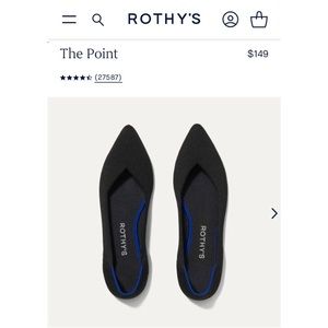 Rothy’s The Point Black Solid Slip-On Shoes